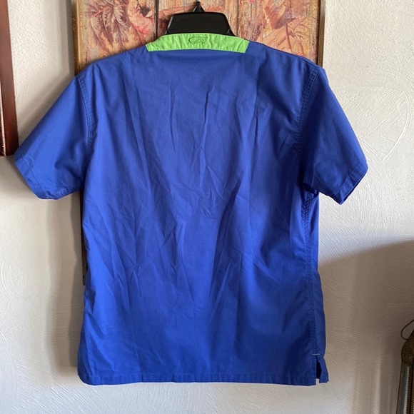 IGUANA MED SCRUB TOP STRETCH BLUE SCRUBS TOP S IGUANAMED SCRUBS 🦎 - Picture 11 of 15